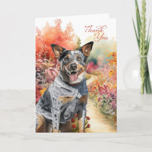 Australian Cattle Dog Colorful Garden Path Letterpress Thank You Card