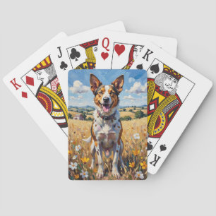 Australian Cattle Dog Country Wildflower Poker Cards