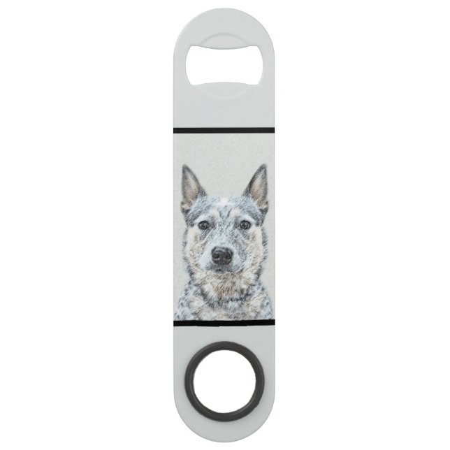 Australian Cattle Dog - Cute Original Dog Art Bar Key (Back)