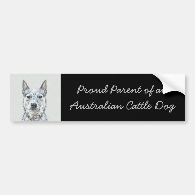 Australian Cattle Dog - Cute Original Dog Art Bumper Sticker (Front)