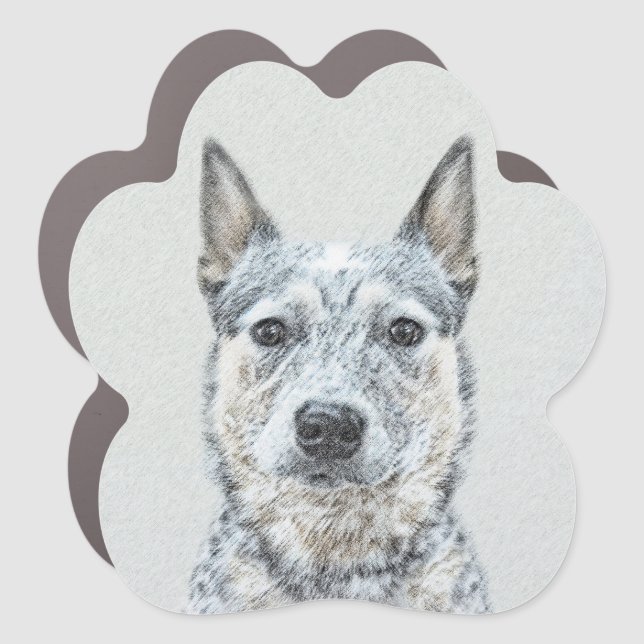 Australian Cattle Dog - Cute Original Dog Art Car Magnet (Front)