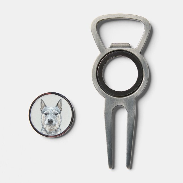 Australian Cattle Dog - Cute Original Dog Art Divot Tool (Front (Open))
