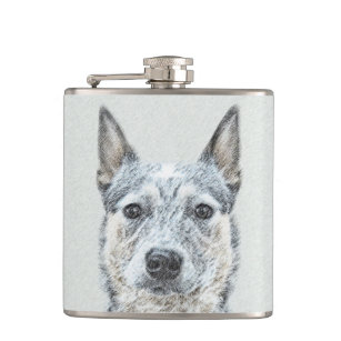 Australian Cattle Dog - Cute Original Dog Art Flask