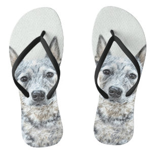Australian Cattle Dog - Cute Original Dog Art Flip Flops