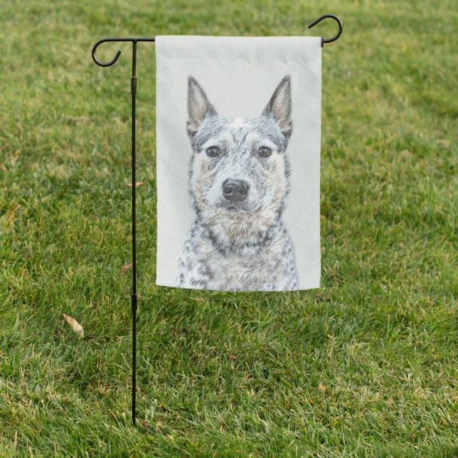 Australian Cattle Dog - Cute Original Dog Art Garden Flag (In SItu)