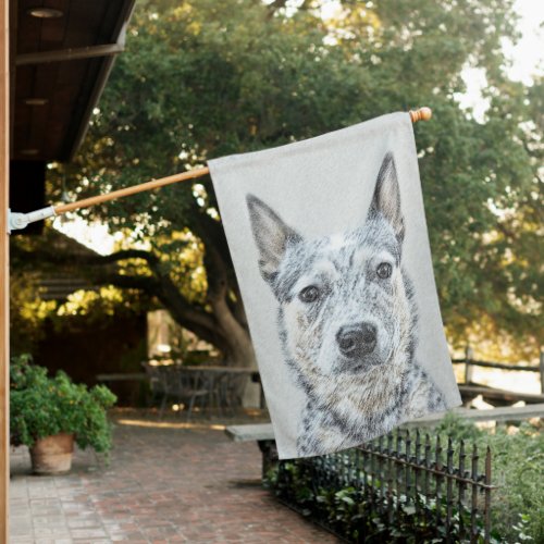 Australian Cattle Dog _ Cute Original Dog Art House Flag