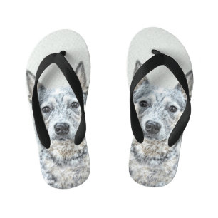 Australian Cattle Dog - Cute Original Dog Art Kid's Flip Flops