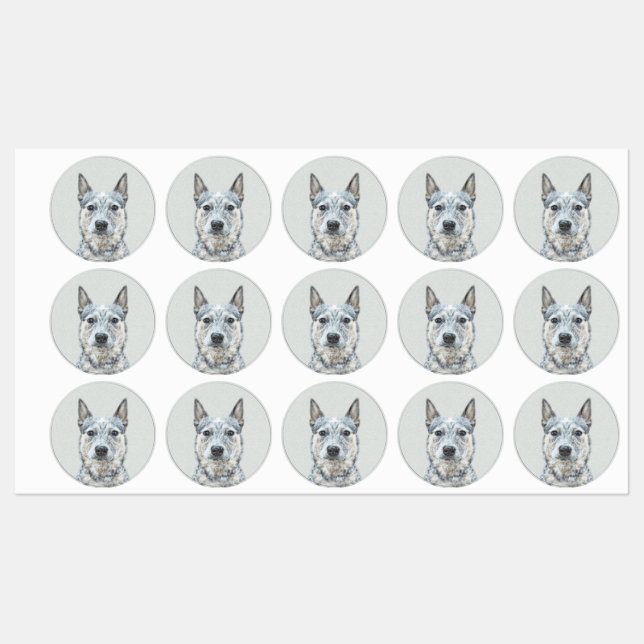 Australian Cattle Dog - Cute Original Dog Art Labels (Sheet)