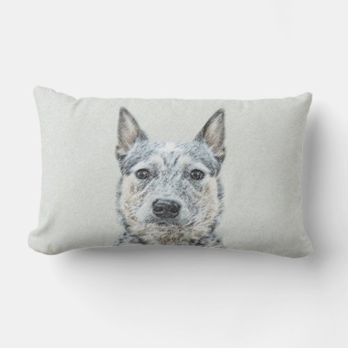 Australian Cattle Dog _ Cute Original Dog Art Lumbar Pillow