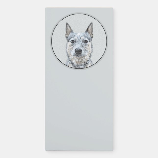 Australian Cattle Dog - Cute Original Dog Art Magnetic Notepad (Front)