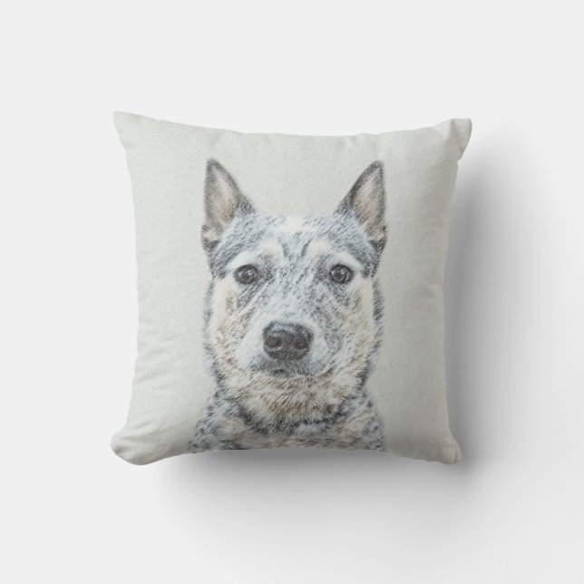 Australian Cattle Dog - Cute Original Dog Art Outdoor Pillow (Front)