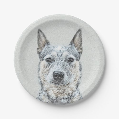 Australian Cattle Dog _ Cute Original Dog Art Paper Plates