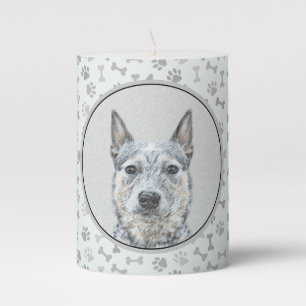 Australian Cattle Dog - Cute Original Dog Art Pillar Candle