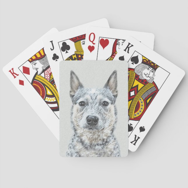 Australian Cattle Dog - Cute Original Dog Art Poker Cards (Back)