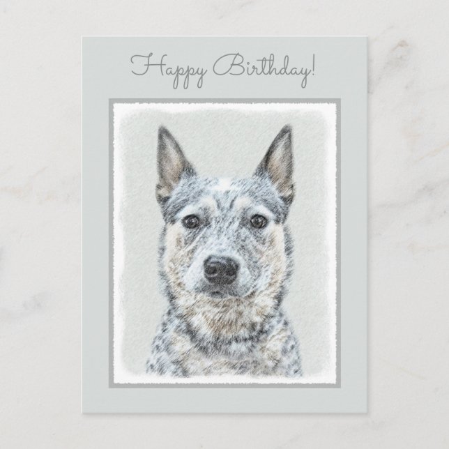 Australian Cattle Dog - Cute Original Dog Art Postcard (Front)