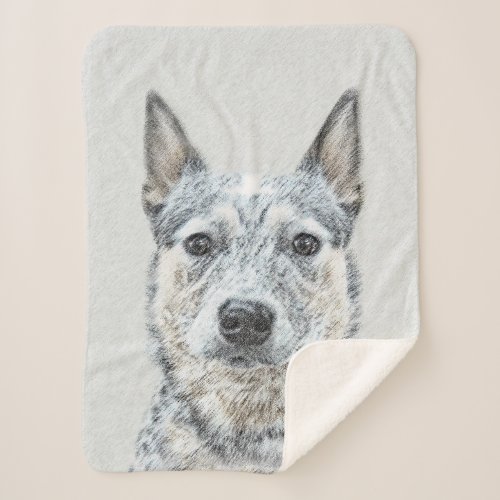 Australian Cattle Dog _ Cute Original Dog Art Sherpa Blanket