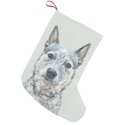 Australian Cattle Dog _ Cute Original Dog Art Small Christmas Stocking