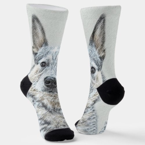Australian Cattle Dog _ Cute Original Dog Art Socks