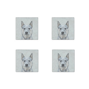 Australian Cattle Dog - Cute Original Dog Art Stone Magnet