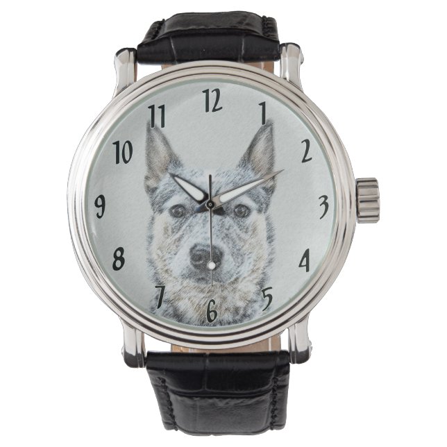 Australian Cattle Dog - Cute Original Dog Art Watch (Front)