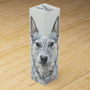 Australian Cattle Dog - Cute Original Dog Art Wine Box