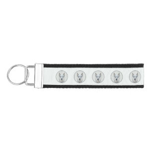 Australian Cattle Dog - Cute Original Dog Art Wrist Keychain