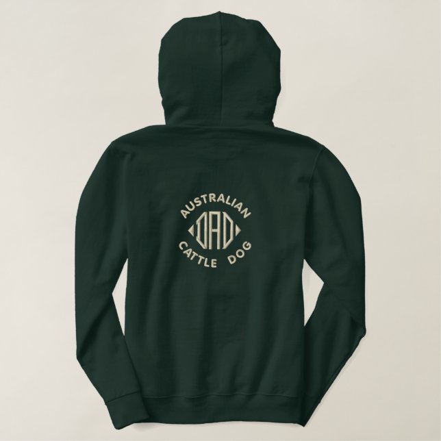 Australian Cattle Dog Dad Embroidered Hoodie (Design Back)