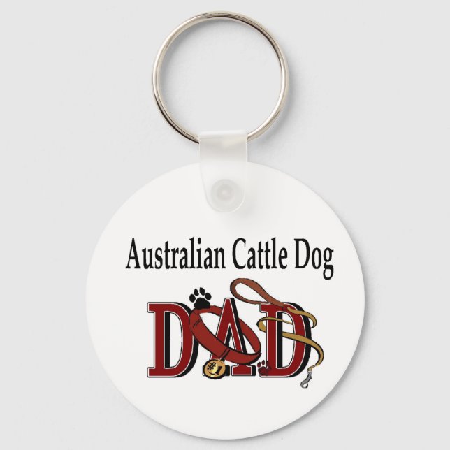 Australian Cattle Dog Dad Gifts Keychain (Front)