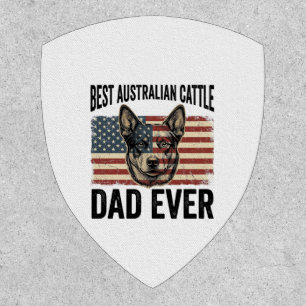 Australian Cattle Dog Dad Patriotic Vintage Shirt  Patch