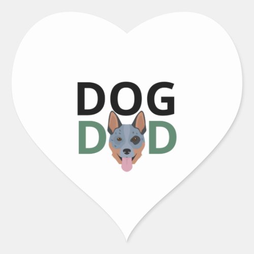 Australian cattle dog dad Premium 2 Heart Sticker