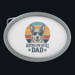 Australian Cattle Dog Dad Vintage Sunset Shirt_1 Belt Buckle<br><div class="desc">Australian Cattle Dog Dad Vintage Sunset Shirt_1</div>