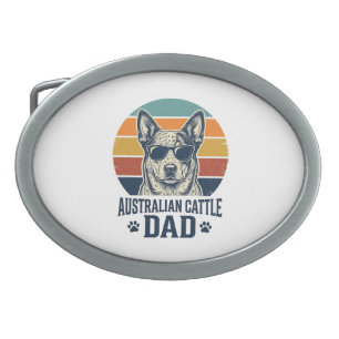 Australian Cattle Dog Dad Vintage Sunset Shirt_1 Belt Buckle