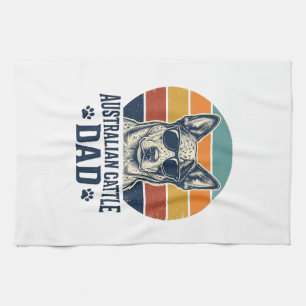 Australian Cattle Dog Dad Vintage Sunset Shirt_1 Kitchen Towel
