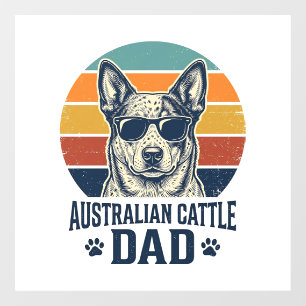 Australian Cattle Dog Dad Vintage Sunset Shirt_1 Window Cling
