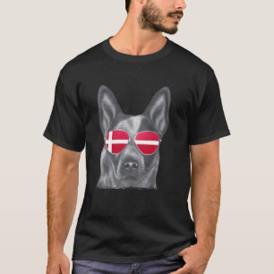 Australian Cattle Dog Dog Denmark Flag Sunglasses T-Shirt