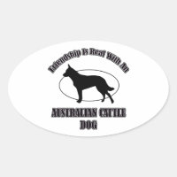 AUSTRALIAN CATTLE DOG DOG DESIGNS OVAL STICKER
