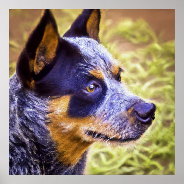 Australian Cattle Dog - Dog Portrait Poster (Front)