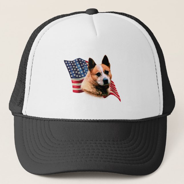 Australian Cattle Dog Flag Trucker Hat (Front)