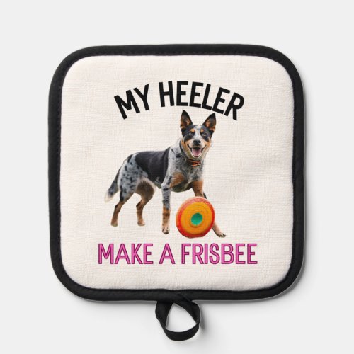 Australian cattle dog frisbee Premium  Pot Holder
