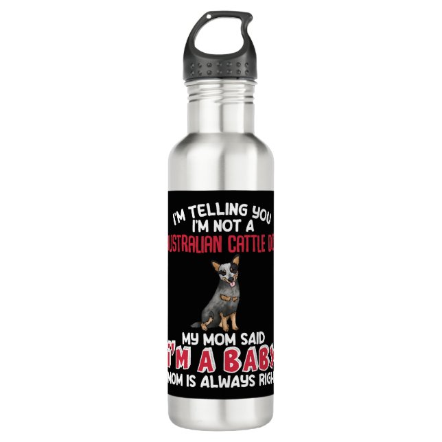 Australian Cattle Dog Funny Quote  Stainless Steel Water Bottle (Front)