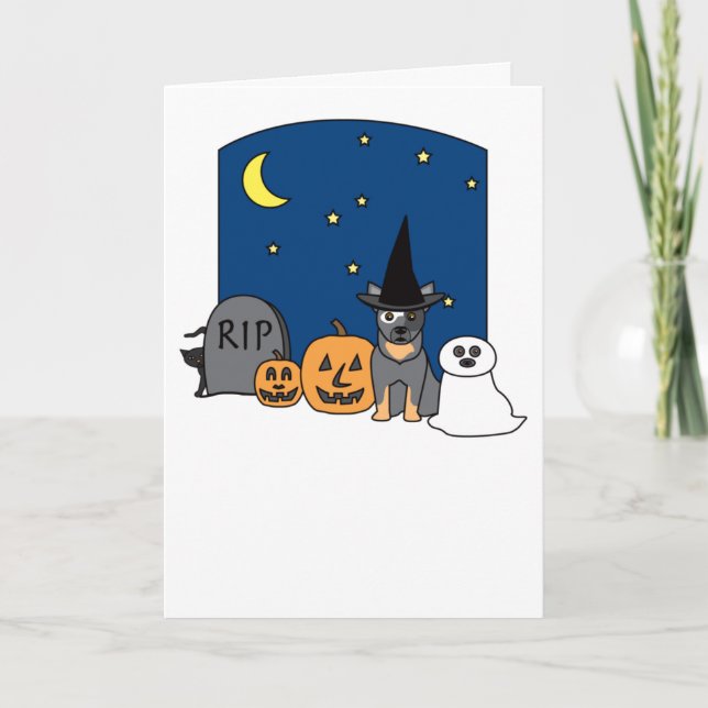 Australian Cattle Dog Halloween Card (Front)