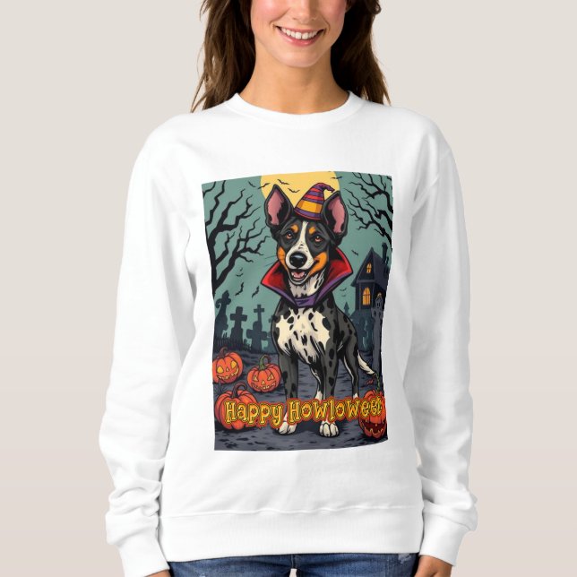 Australian Cattle Dog Happy Howloween Sweatshirt (Front)