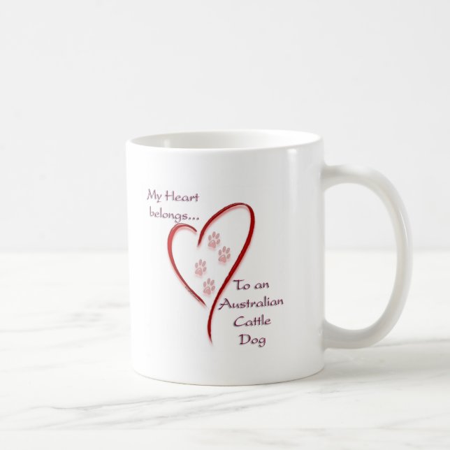 Australian Cattle Dog Heart Belongs Coffee Mug (Right)