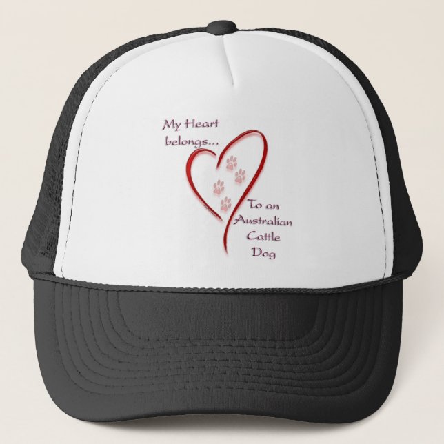 Australian Cattle Dog Heart Belongs Trucker Hat (Front)