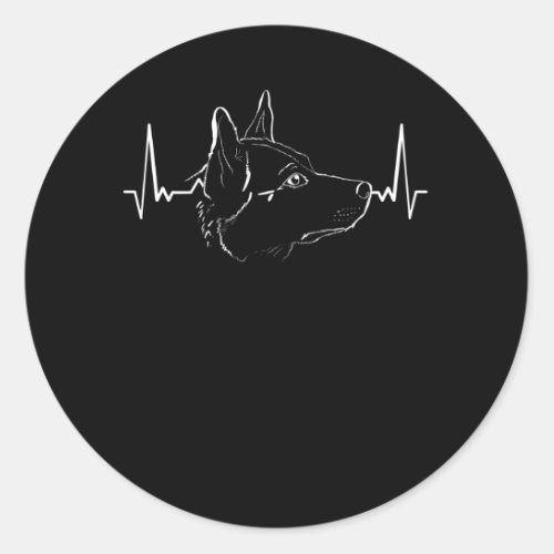 Australian Cattle Dog Heartbeat Classic Round Sticker