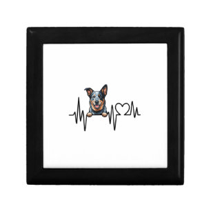 Australian Cattle Dog Heartbeat Ecg Heart Paw Gift Box