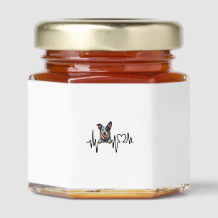 Australian Cattle Dog Heartbeat Ecg Heart Paw Honey Jar Favors