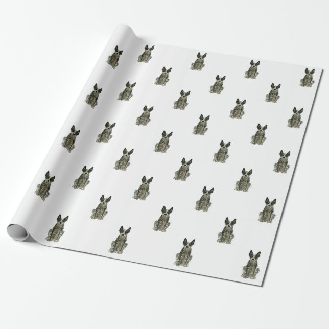 Australian Cattle Dog Heeler Gift Wrapping Paper (Unrolled)