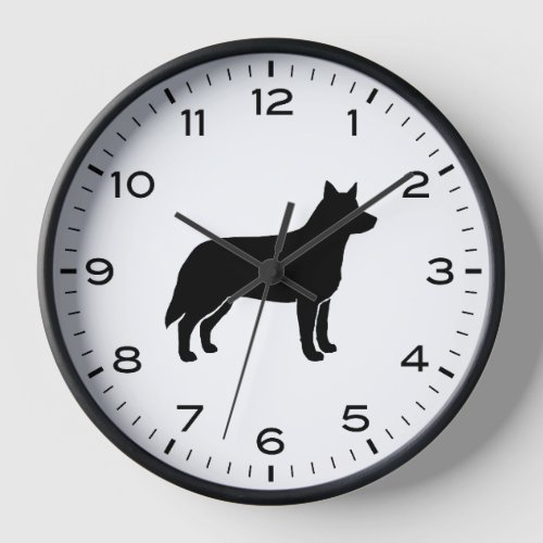 Australian Cattle Dog Heeler Silhouette Clock