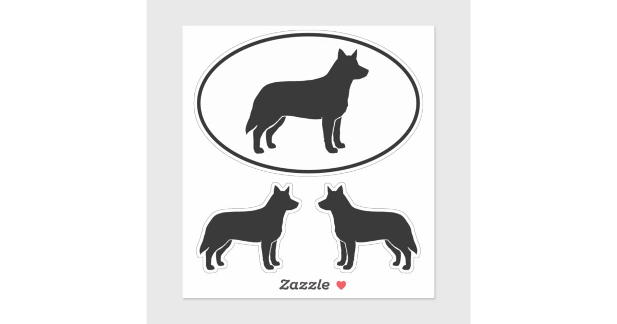 Australian Cattle Dog Heeler Silhouette Stickers Zazzle Com